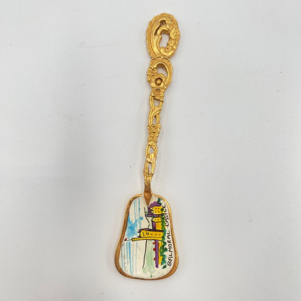 Balmoral Castle Souvenir Spoon Gold‎ Tone Collectible Decorative